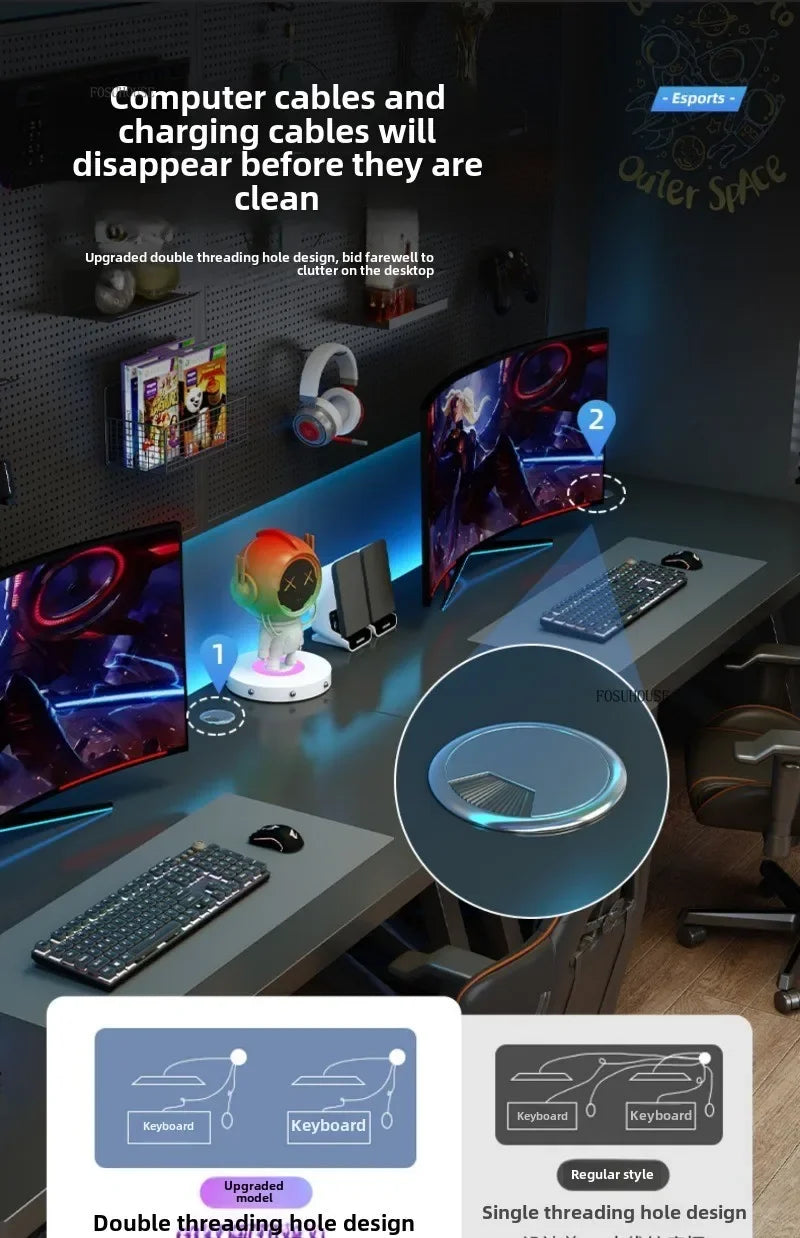 Modern Double Computer Desks Home Desktop E-sports Gaming Table Bedroom Simple Desk Student Study Tables Office Furniture EE Z - Kimlud