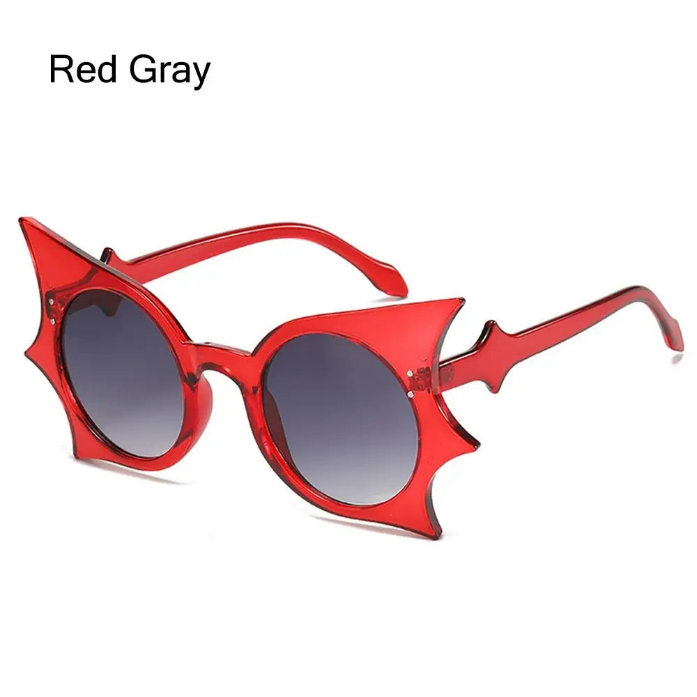 Rimless Bat Shaped Sunglasses Novelty UV 400 Protection Colorful Goth Sun Glasses Halloween Glasses for Women & Men