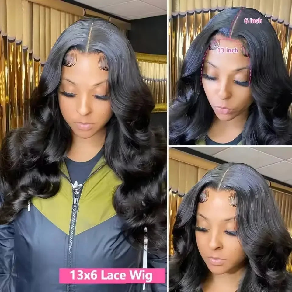 40 Inch 13X6 HD Transparent Body Wave Lace Frontal Wig Loose Wave 13x4 HD Pre Plucked Lace Front Human Hair Wig For...