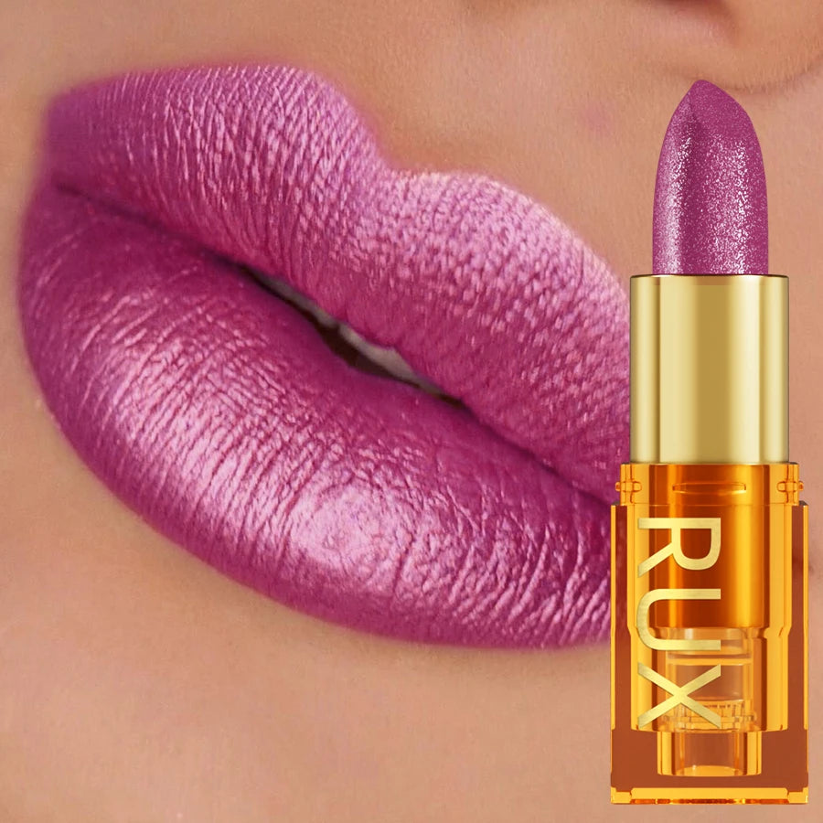 16 Colors 1PC Metallic Lipstick Long Lasting Glitter Pink Red Lip Glaze High Pigment Lip Tint Korean Makeup Shiny Lip Gloss