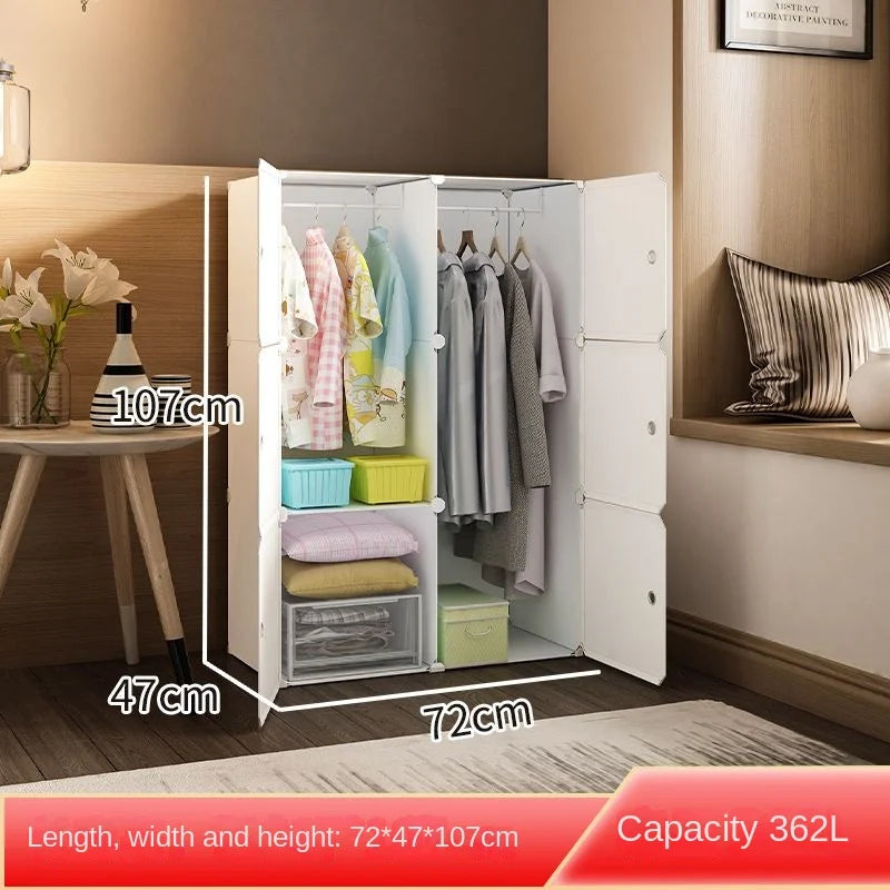 New Style Collapsible Bedroom Furniture Assemble Wardrobe Plastic Durable Clothes Cabinets Simplicity Large Space Storage Locker - Kimlud