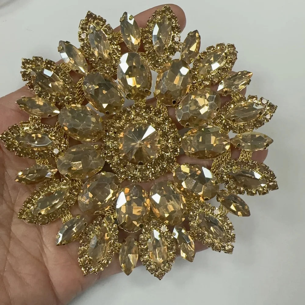 1PCS rhinestone round crystal jewelry wedding appliques for dresses | Kimlud Budget Friendly Dress