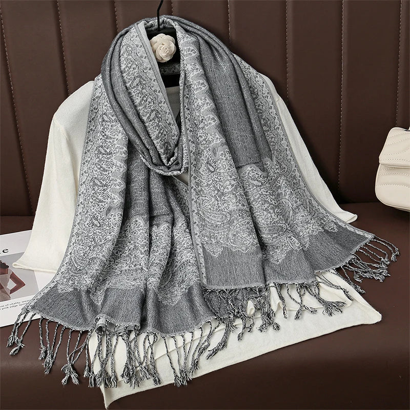 Luxury Brand Autumn Cashmere Pashmina Shawl Lady Wrap Warm Winter Scarves Design Print Female Foulard Cotton Stoles...