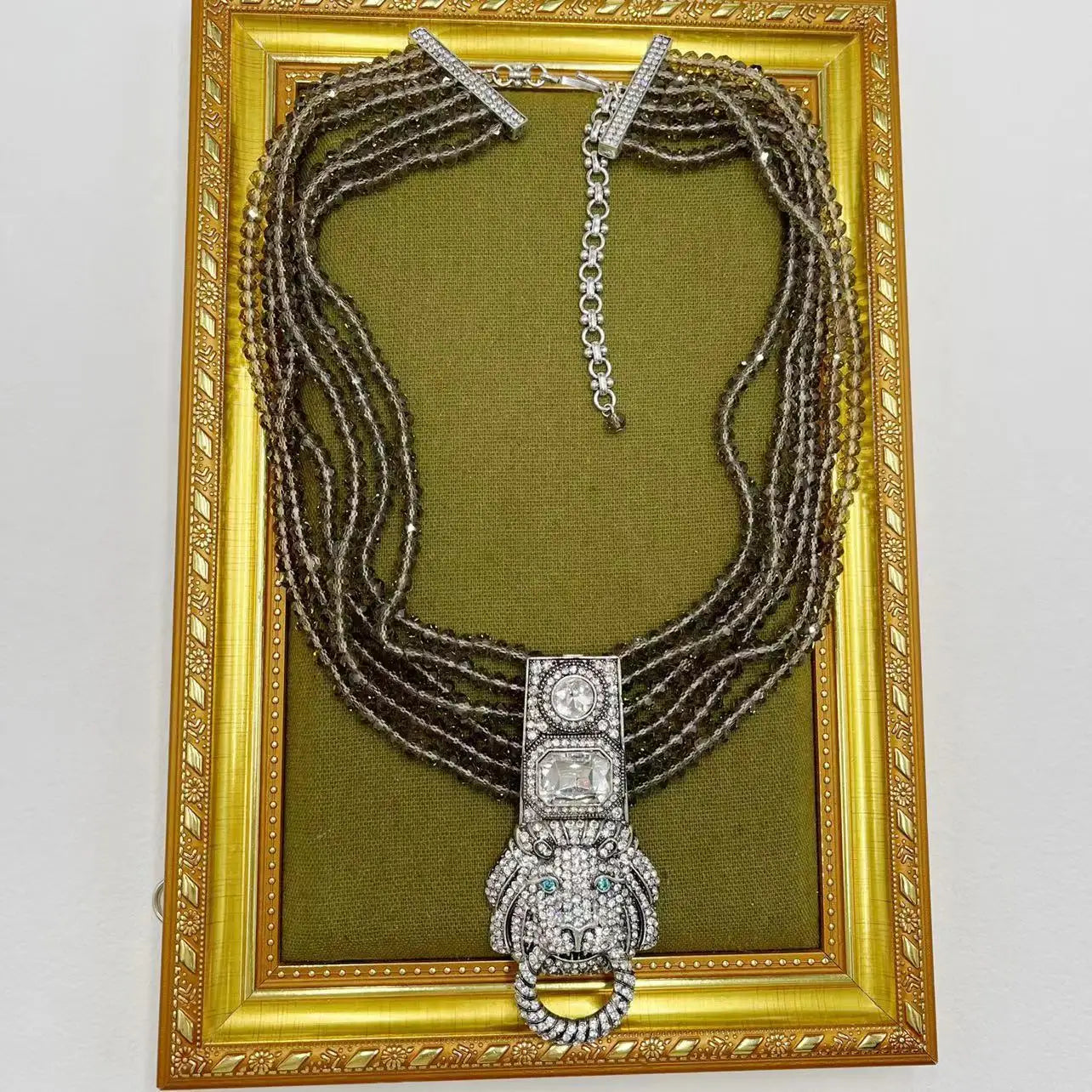 Qingdao Heavy Industry Retro Style Necklace Artistic Glass Multi-Layer Standard Relief Western Necklace | Kimlud Premium...
