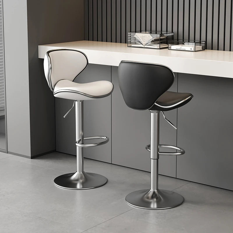 Aesthetic White Bar Stools Nordic Comfortable Bedroom Minimalist Bar Chairs Design Swivel Luxury Banqueta Lounge Suite Furniture