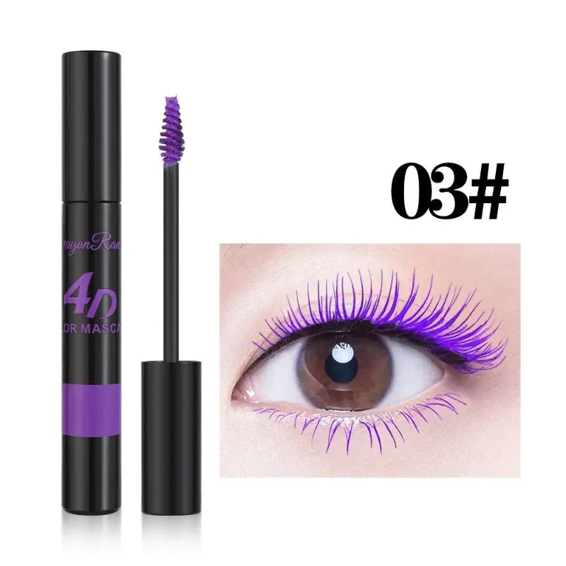 Colored Mascara Makeup 4D Silky Natural Long Eyelashes Mascara Waterproof Long-lasting Extension Thick Lasting Curling Mascara
