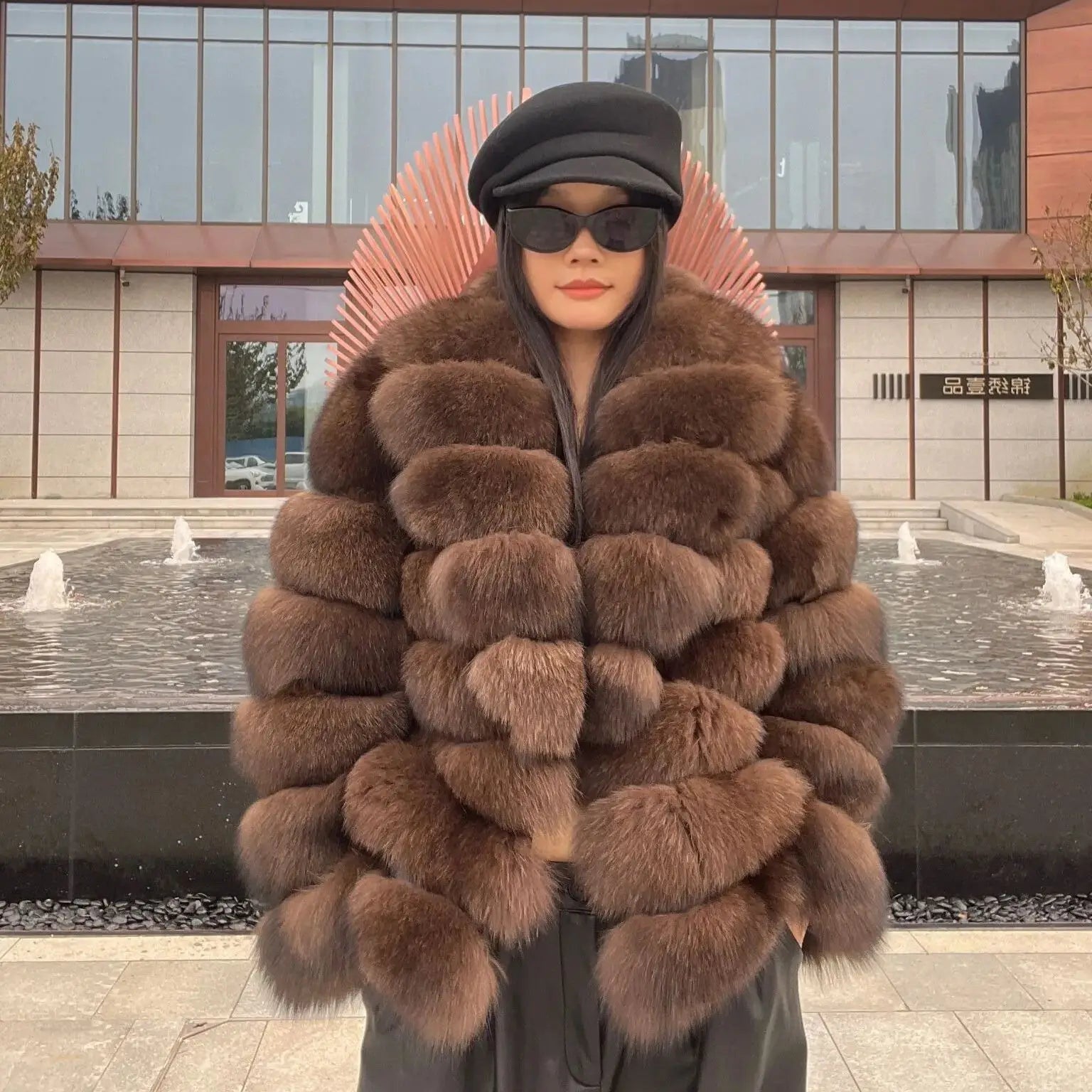 Hot selling winter sable fashion Finnish imported fox fur coat new lapel collar women high-end real fox fur jacket