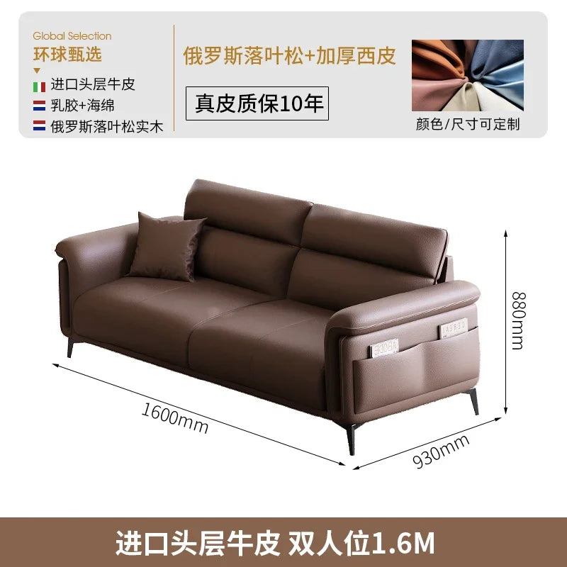 Leather Modern Living Room Sofas Nordic Minimalist Lazy Luxury Living Room Sofas Europe Recliner Woonkamer Banken...