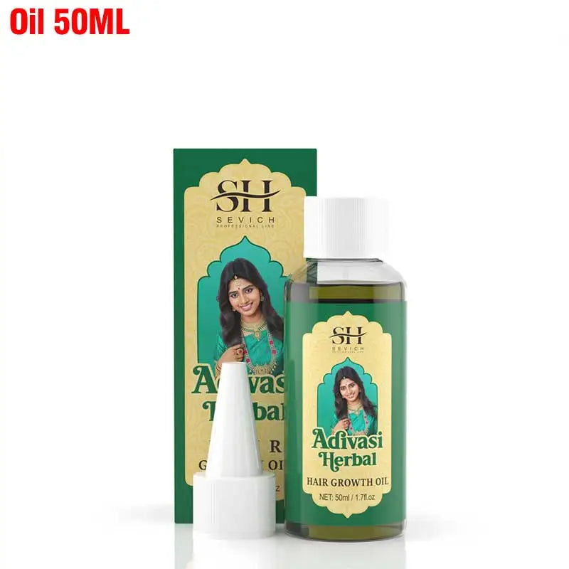 SEVICH Herbal Hair Growth Oil Set Ayurvedic Fast Hair Regrowth Thicken Serum India Adivasi Anti Hair Loss Hair Care...