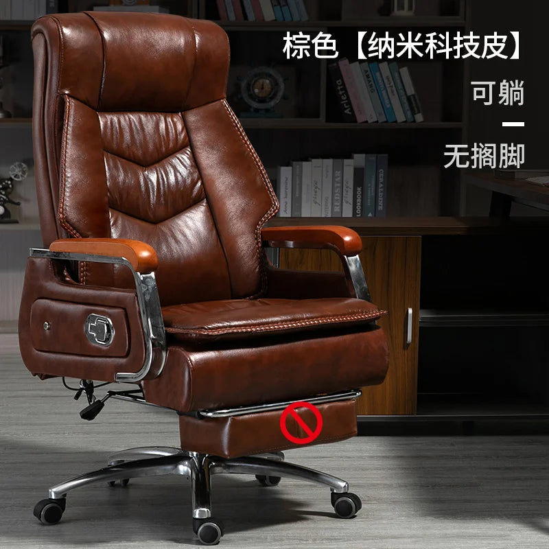 Swivel Office Chair Recliner Vintage Leather Study Arm Office Chair Ergonomic Luxury Cadeira Para Computador Furniture Home