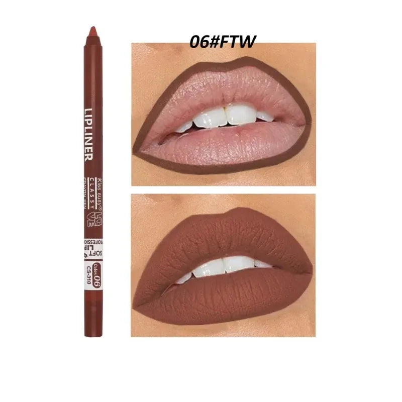 20 Color Waterproof Matte Lipliner Pencil Natural Violet Pro Lip Liner Makeup Nude Lips Contour High Pigment Lipstick Cosemetics
