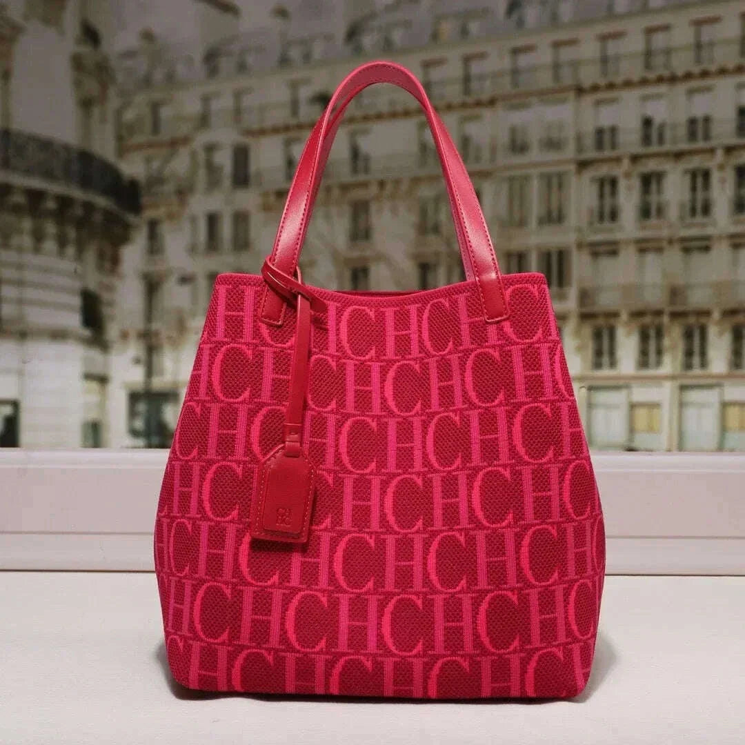 CILMI-HARVILL CHHC Bucket Bag for Women Large Capacity Bag Hand Fabric Material Waterproof Button Colorful Series