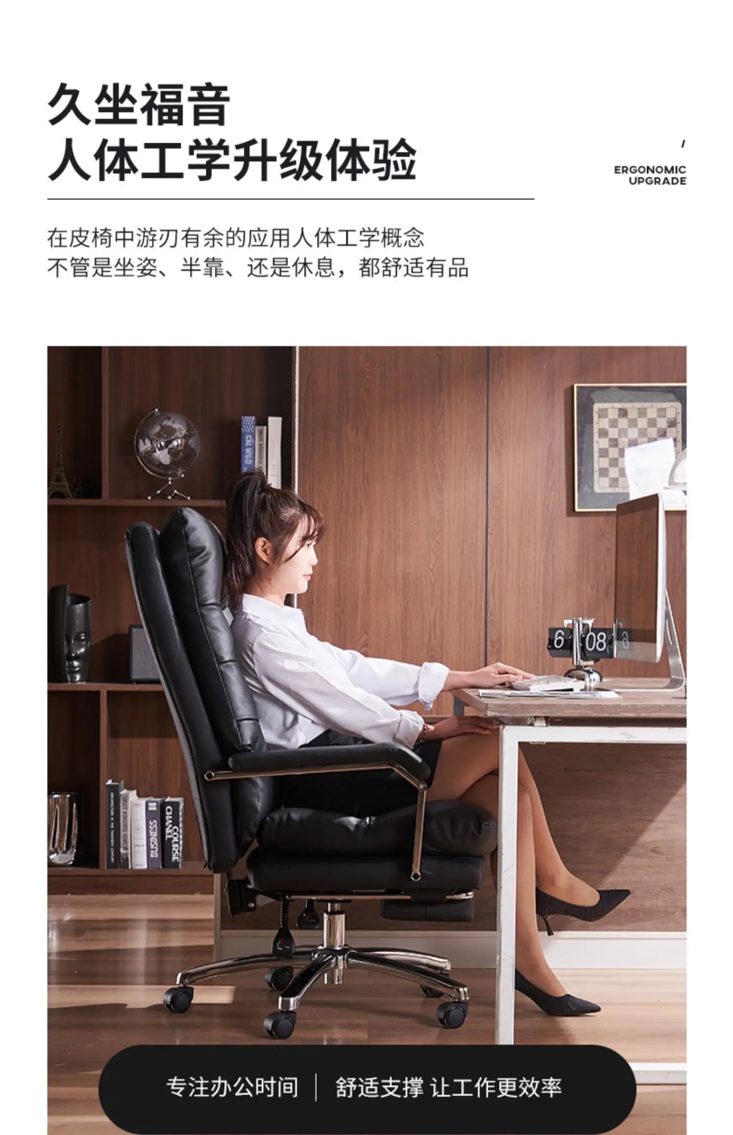 Modern Ergonomic Chair Comfy Nordic Designer Executive Footrest Backrest Wheels Chair Lazy Ergonomic Cadeira Gamer Furniture - Kimlud