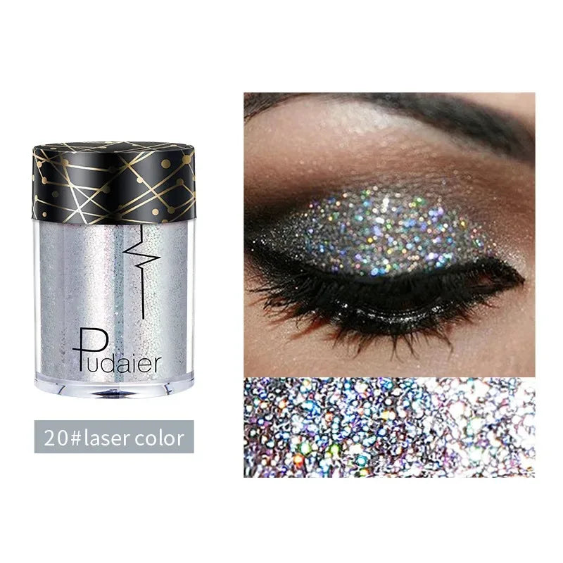36 Colors Monochrome Eyeshadow Glitter Sequins High Gloss Face Body Glitter Pearlescent Easy-to-color Eye Shadow...