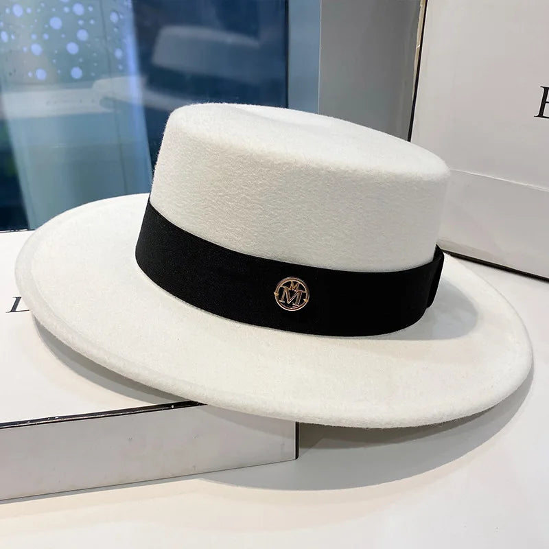 Fedora Hats for Women Fashion Elegant Bowler Dress Caps Panama Church Wedding Ribbon Band Hat Men Felt Jazz Hat
