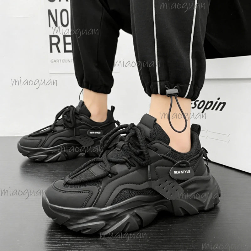 Men's Breathable Thick Soled Casual Sneakers Outdoor Running Footwears Four SeasonsTennis Male Soft Soles Comfort Footwears