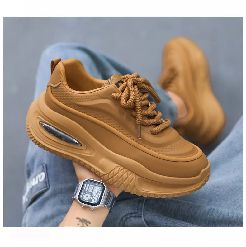 Men's Casual Sports Shoes, Fashionable Thick Soled Skateboarding Shoes, Trendy and Comfortable Men's Shoes Suitable for Outdoor - Kimlud