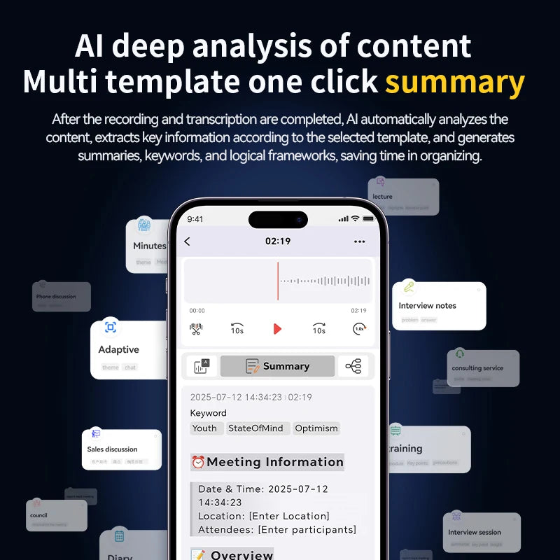 AI Voice Recorder with ChatGPT Smart Transcription Summarization and Translation Intelligent Audio Recorder for Lecture Meetings
