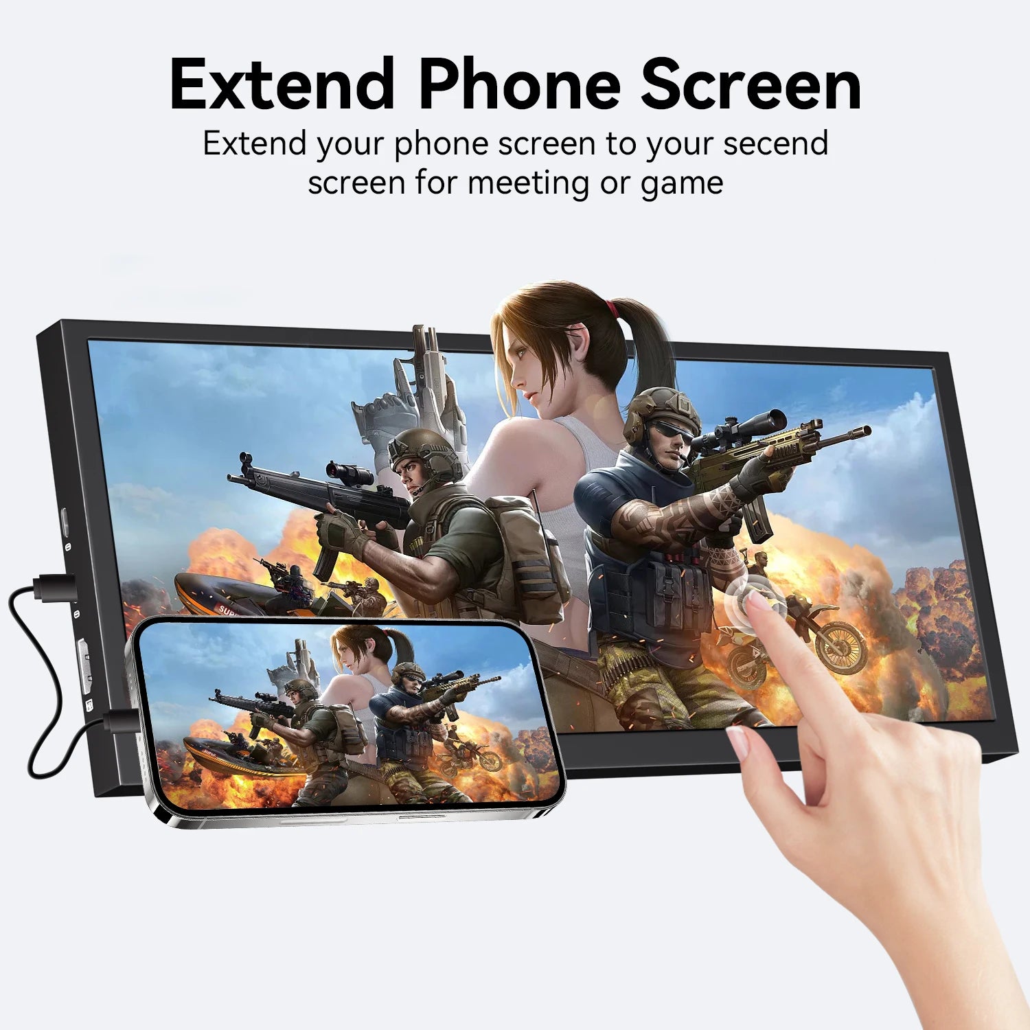 12.3 Inch 1920x720 HD Capacitive Touch Screen Monitor Portable LCD Display with HDMI Input for PC Laptop Industrial Equipment - Kimlud