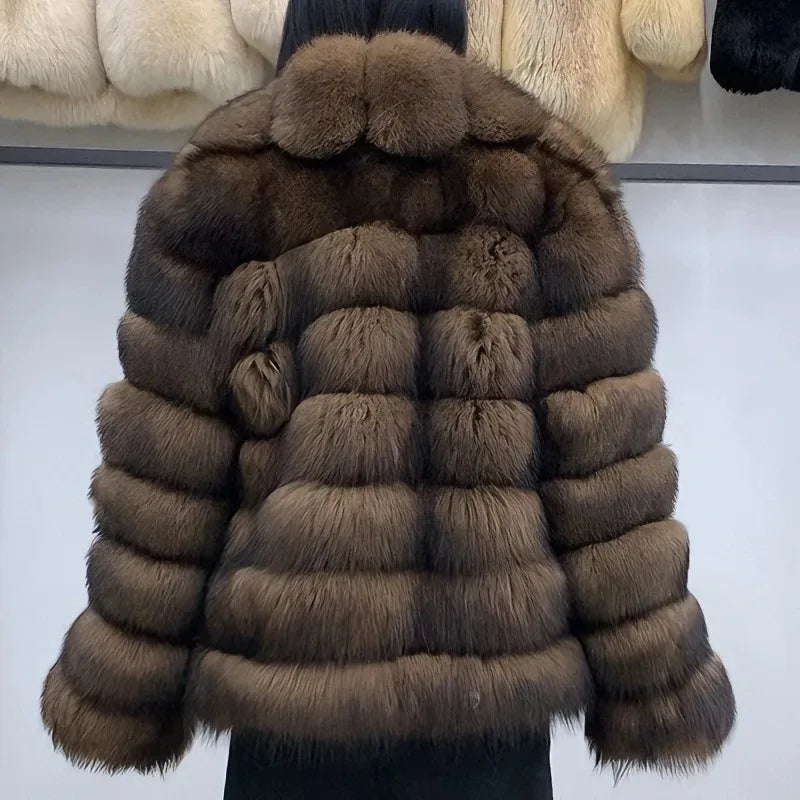 Winter High-End Young Women's Fox Fur Coat Colorful Sable Genuine Finland Imported Jacket 2025 Style for Fashionable Ladies