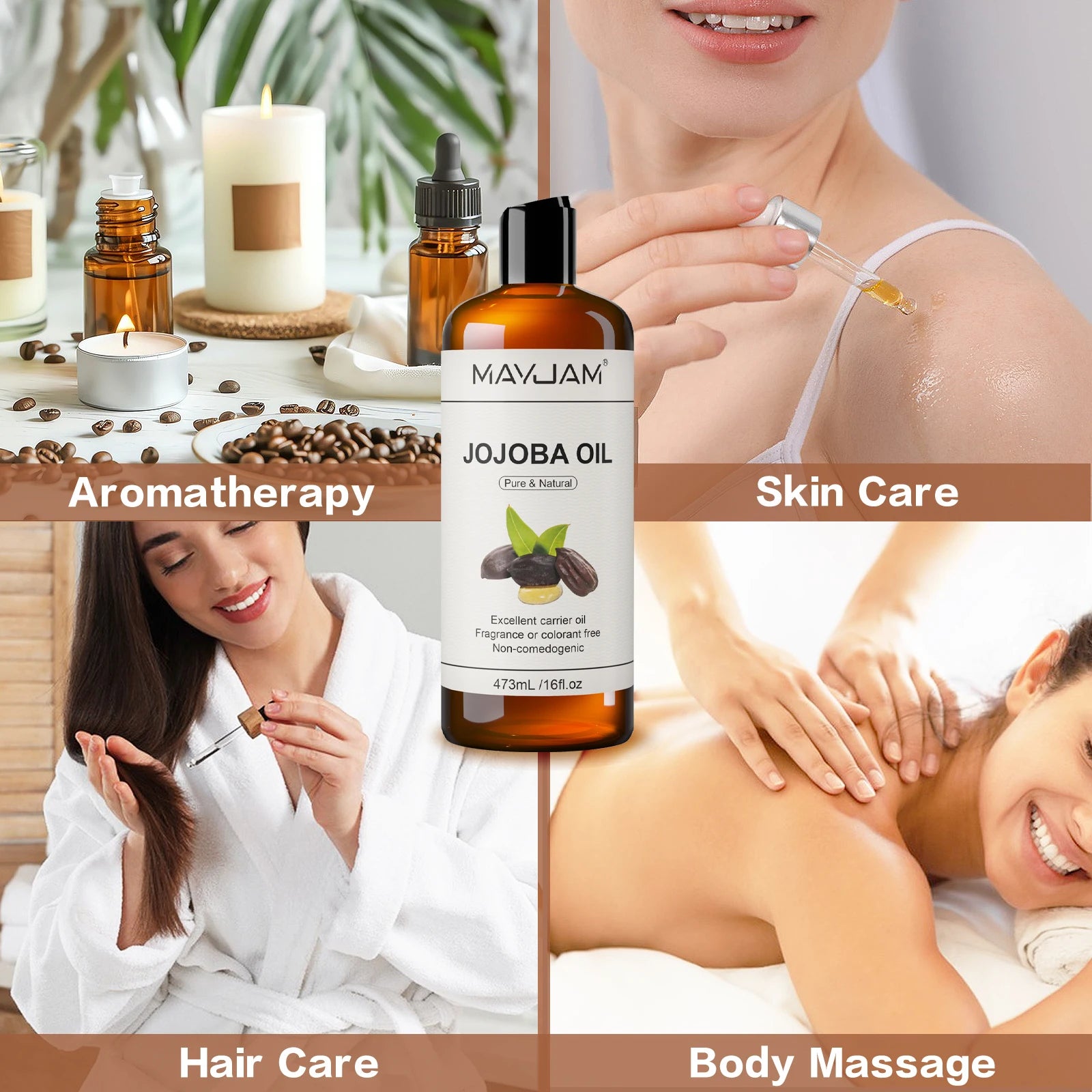 USDA Organic Sunflower Seed for Skin & Hair Cold-Pressed Pure Natural Sweet Almond Moroccan Argan Massage Oil...