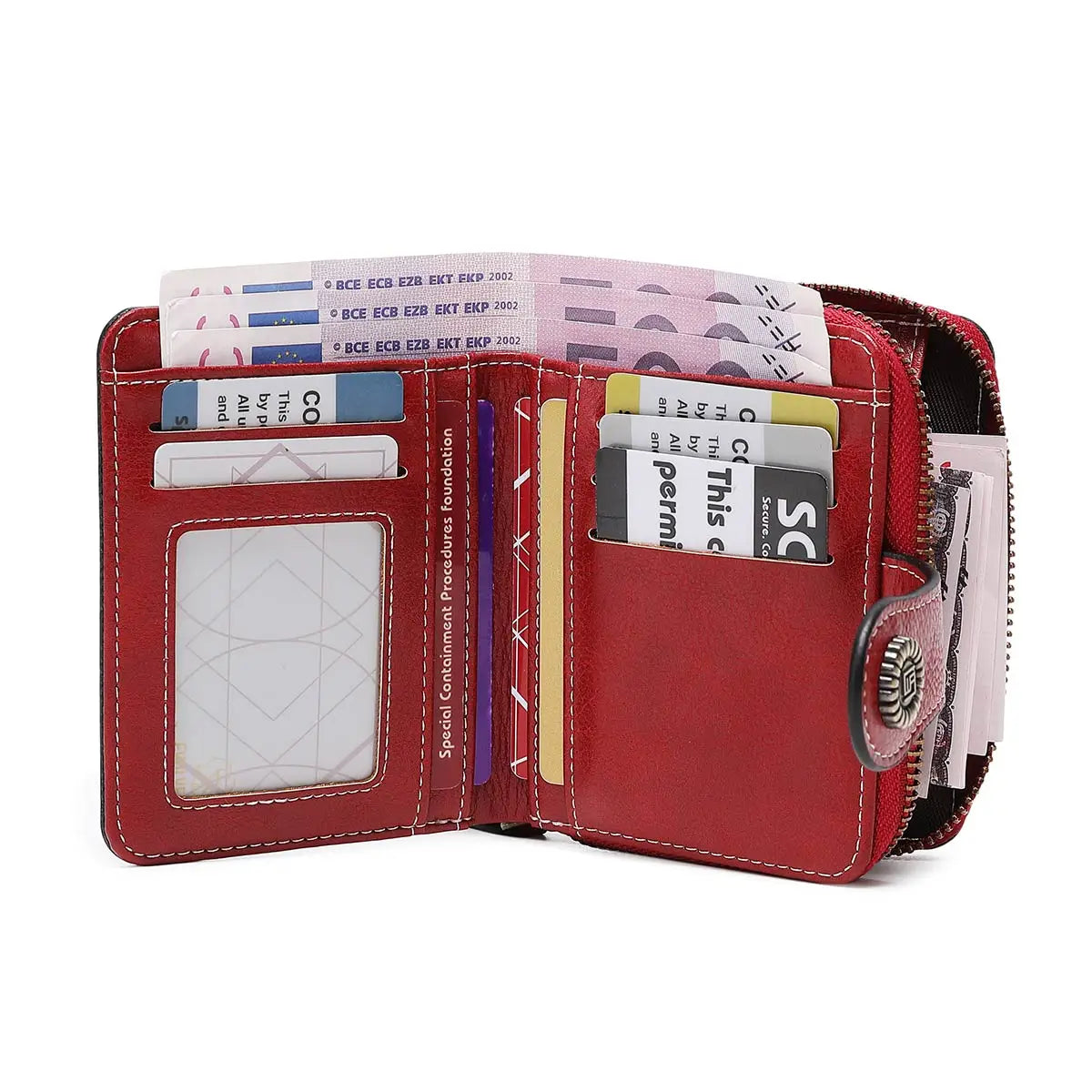 Retro Hollow-Out Short Purse for Women, Multi-Card Zipper Wallet, Europe and America Fashion, New