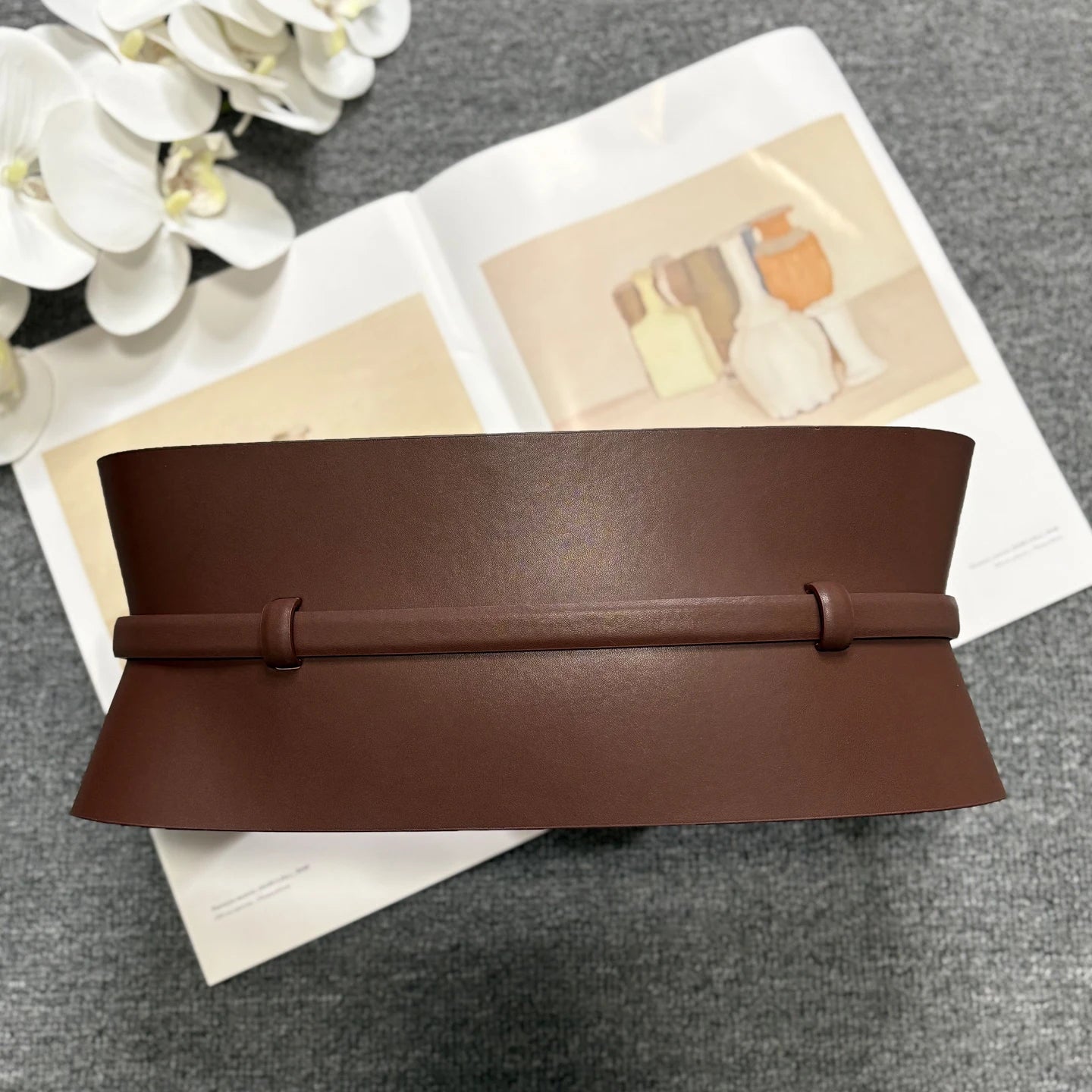 Dual use quality leather waistband for slimming, exquisite and ultra wide leather waist belt, personalized waistband...