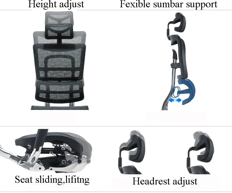 Commercial Furniture 3D Adjus Mesh Chair Ergonomic Office Chair 1 Piece Aluminum Modern 4 Lift 5 Years Optional - Kimlud