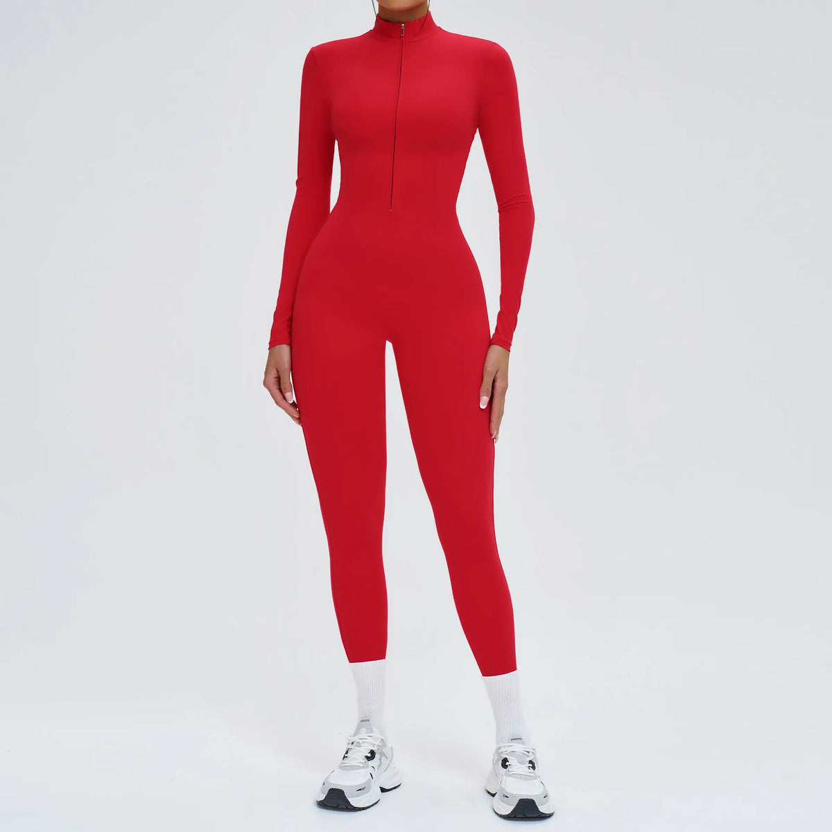 Yoga Jumpsuit Women Seamless Sports Zipper Jumpsuit Set Gym Long Sleeve Fitness Suit Elastic Gym Workout Bodysuit Athletic Wear - Kimlud