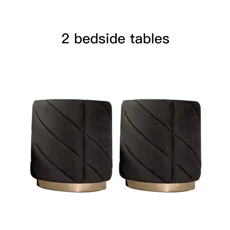 High-end Double Bed Luxury Bedroom Furniture Set Customizable Villa Bedroom Furniture Black Mattress King/Queen Size Bed...