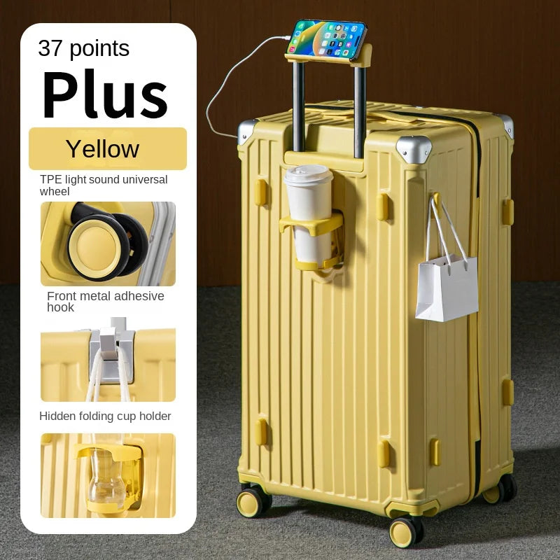Multifunctional Suitcase Large Capacity 30inch Thickened Sturdy Aluminum Frame Travel Suitcase Trolley Case Extra Large...