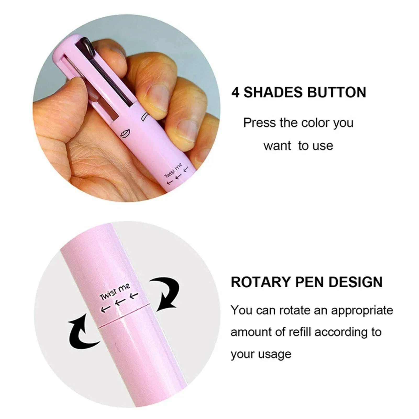 4-in-1 Makeup Pen Eye Liner Lip Liner Highlighter Long Lasting Eye Makeup Beauty Tool for Facial Cosmetics Supplies