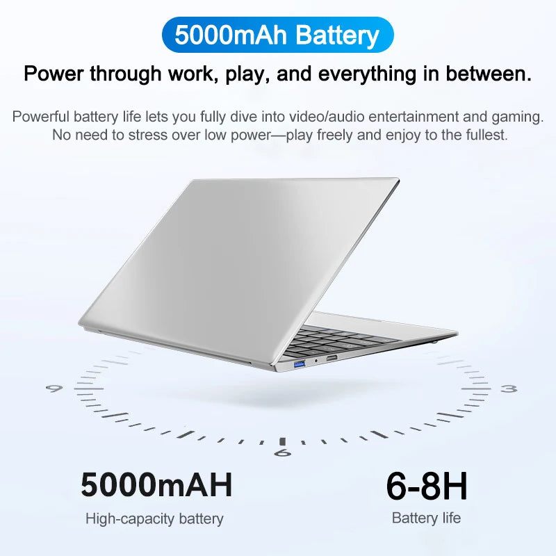 2025 14.1 Inch Slim Laptop Windows 11 Intel Core I9-9900U 32GB DDR4 2TB SSD Gaming Notebook WiFi 6 Office Study Computer PC - Kimlud