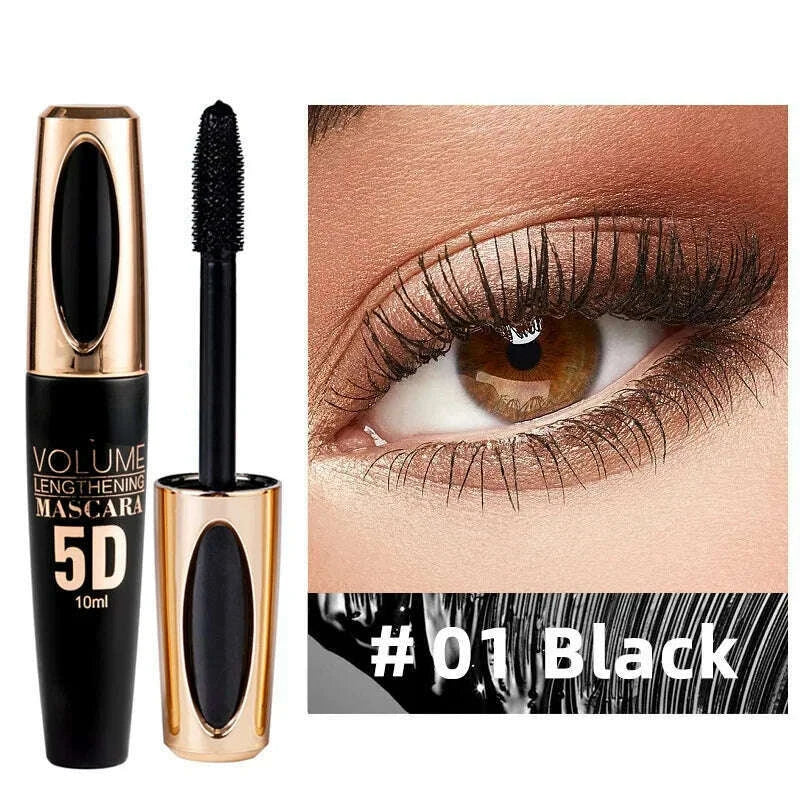 5D Mascara Makeup Waterproof Sweatproof Non-smudgy Slim Color Purple Blue White Mascara Waterproof Cosmetics