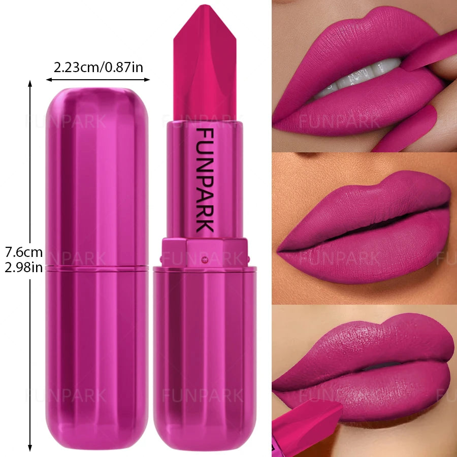 Matte Lipstick Long-Lasting Waterproof Classic Sexy Rose Red High Pigment Velvet Lip Makeup Gifts for Women Cosmeitics Lip Gloss - Kimlud