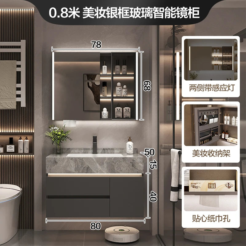 Simple Luxury Bathroom Cabinets Washbasin Vintage Toilet Drawer Bathroom Cabinets Storage Mirrors Mobili Per La Casa Furniture - Kimlud