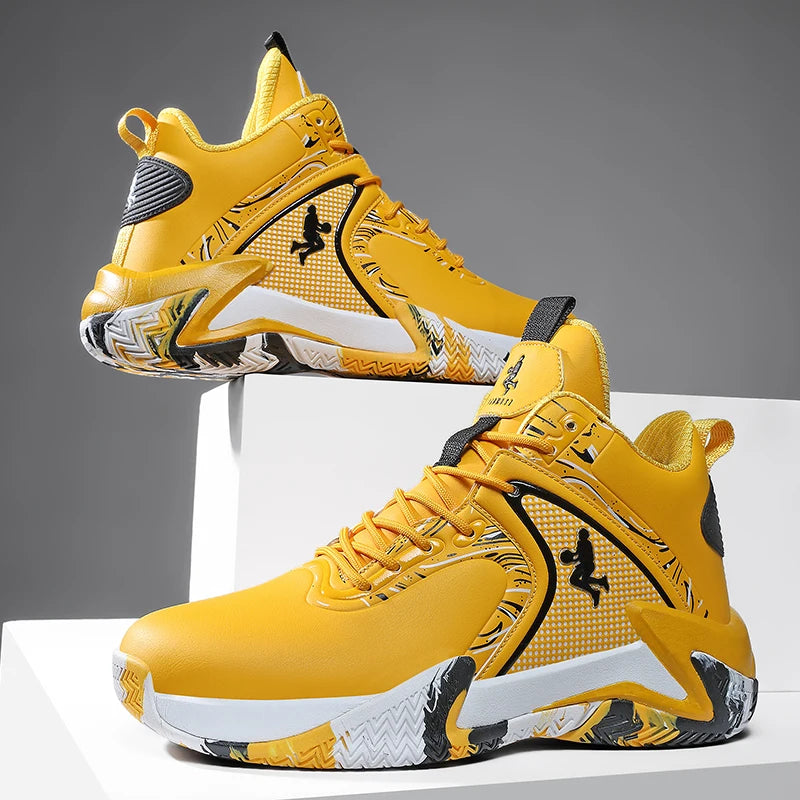 Men's Basketball Shoes Breathable Cushioning Non-Slip Wearable Runing Shoes Gym Training Athletic Basketball Sneakers for Women