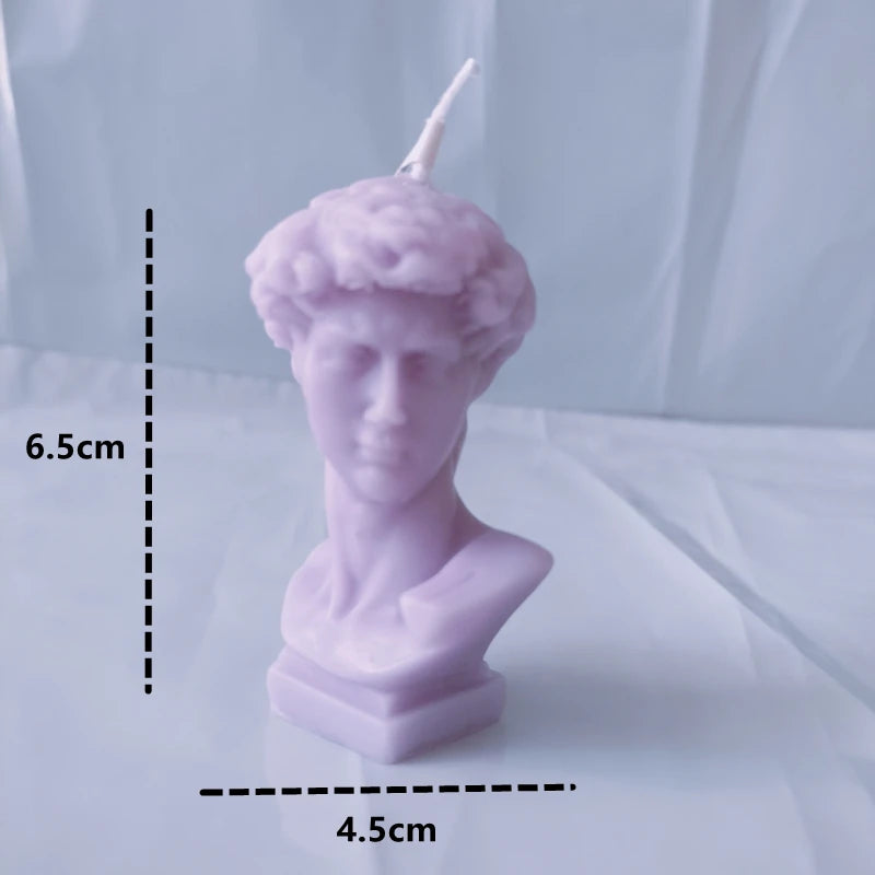 Fruit scented candles, natural plant scented white tea, lavender, David sculpted Aromatherapy candles 4.5X6.5cm