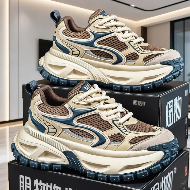 Men's Chunky Sneakers Four Season New Soft Sole Outdoor Running Shoes Fashion Student Casual Breathable Lightweight Sports Shoes