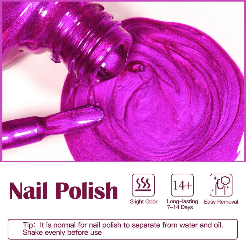 8ml Metallic Nail Polish Mirror Effect Fast Drying Long-Lasting Nails Art Polish DIY No Need Lamp Cure Manicure Nail Supplies