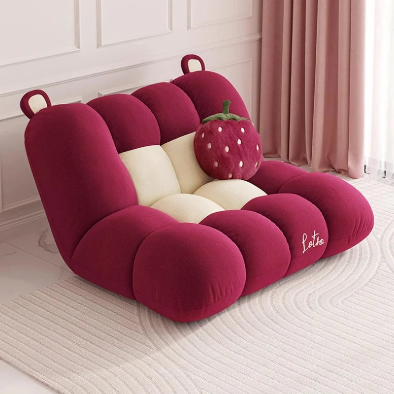 Modern Minimalist Casual Single Chair, New Design for Reclining and Sleeping, Fabric Single Sofa for Lazy People