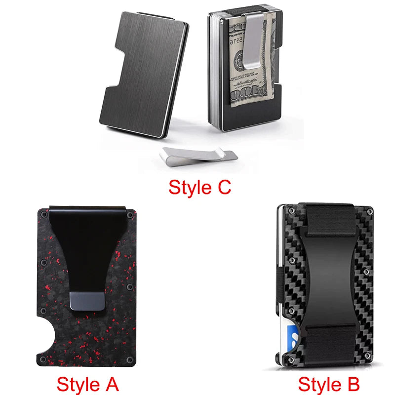 Minimalist Business Card Holder Wallet RFID Credit Visit Cardholder Money Clip Small Metal Wallets for Men Women Porte-cartes