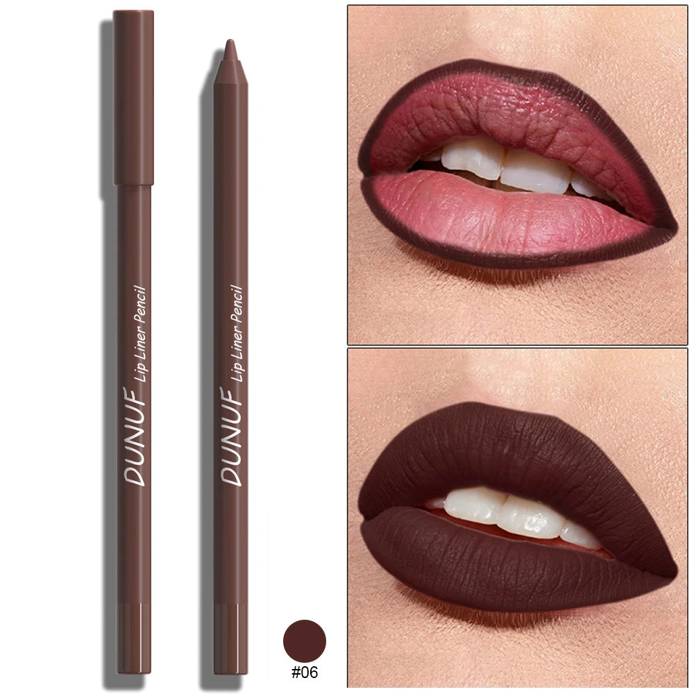 Sexy Red Matte Lipstick Pencil Nude Brown Lip Liner Pencil Contour Tint Makeup Waterproof Rose Pink Crayon Lipliner Pen...
