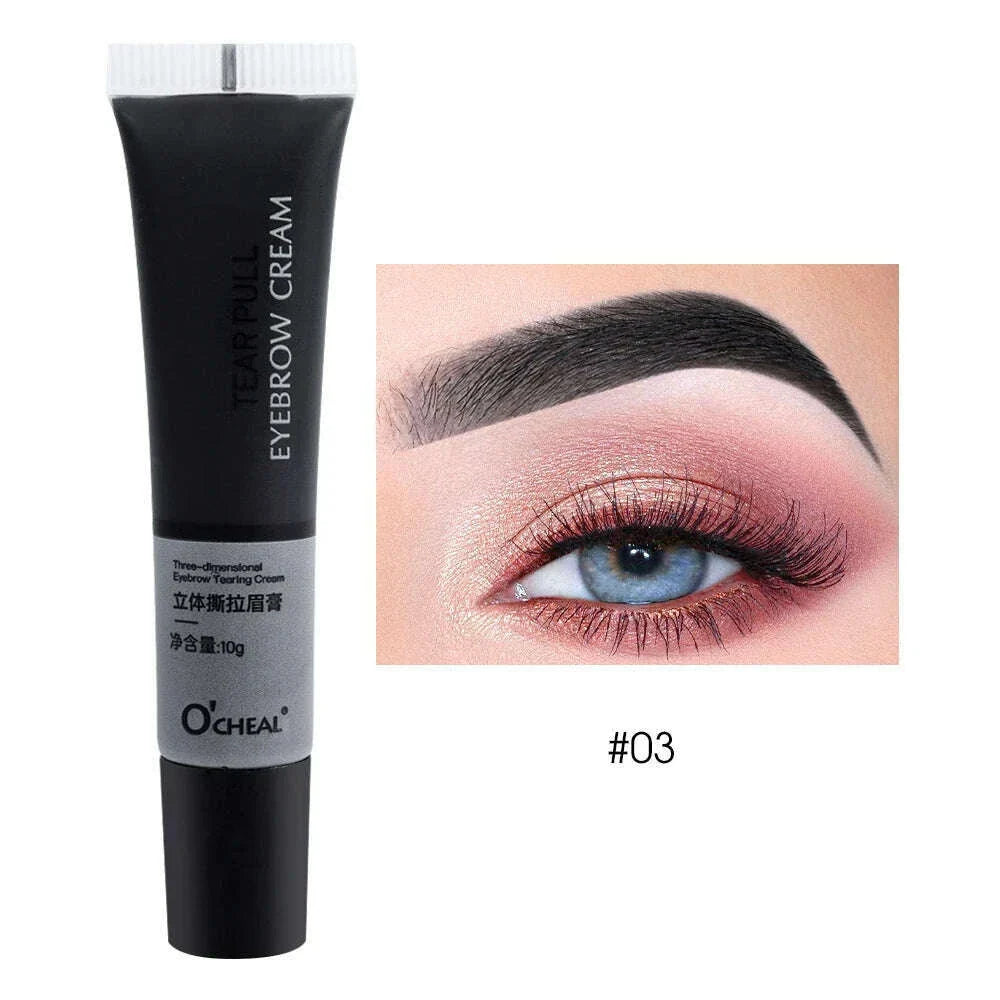 Tearing Eyebrow Gel Makeup Semi-Permanent Waterproof Long Lasting Tattoo Tint Sweatproof Peel Off Dye Eyebrow Cream Cosmetics