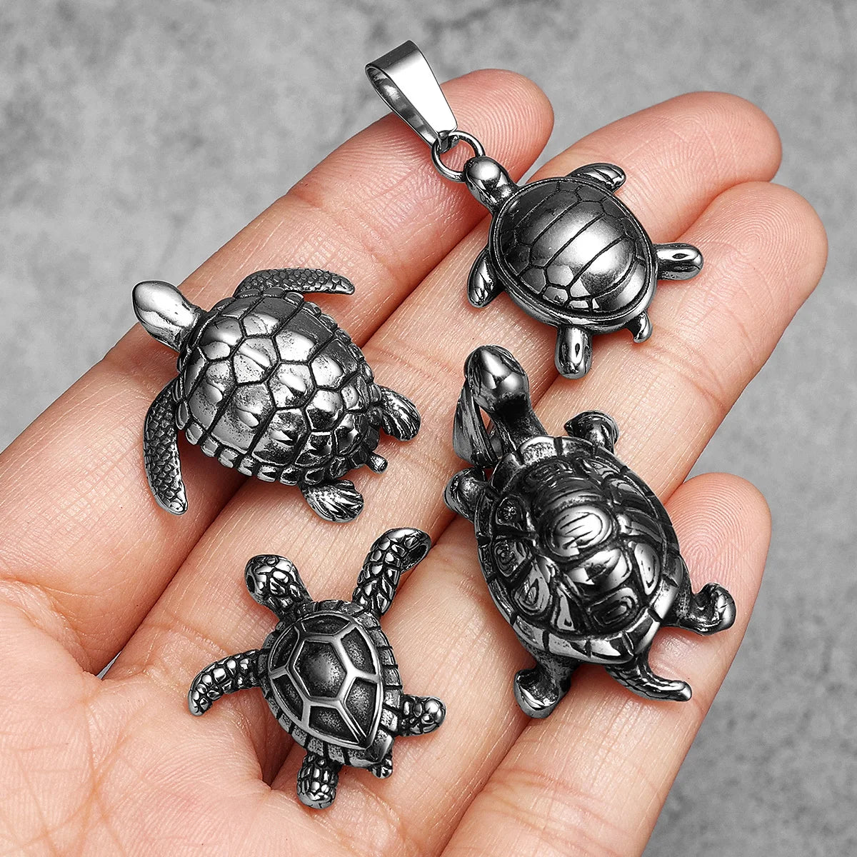 Amulet Sea Turtle Men Necklaces with Pendant Stainless Steel Punk Jewelry for Women Male Gift Daily Wear Hip Hop Accessories