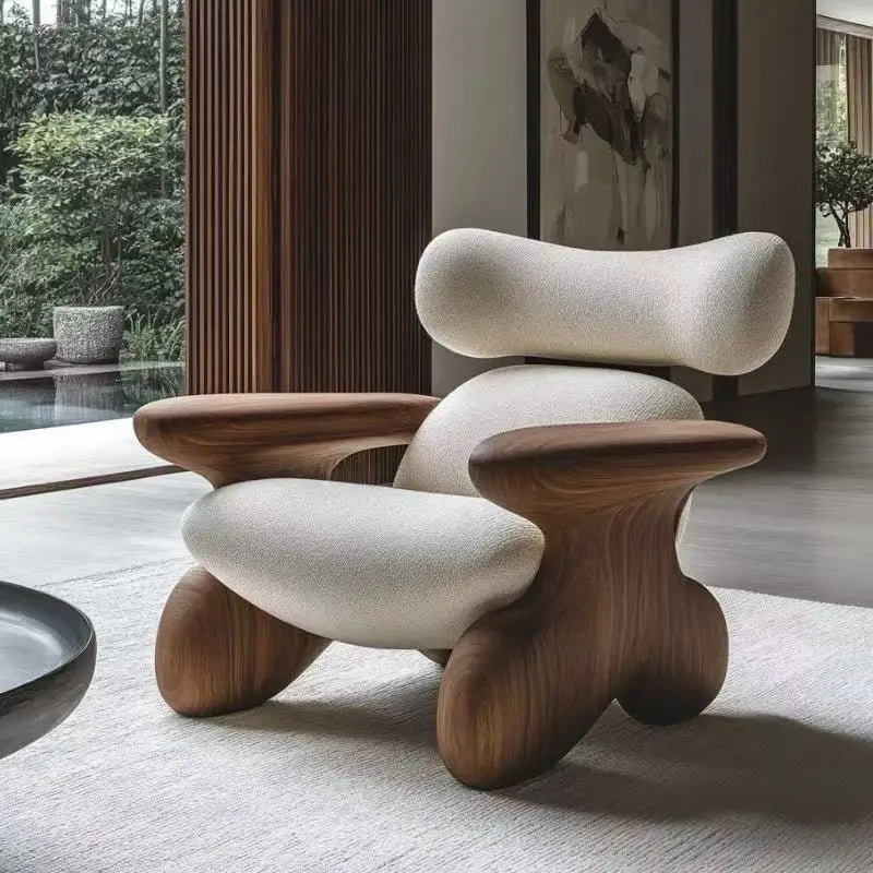 Beige Design Living Room Chairs Trending Italian Wooden Occasional Chairs Living Room Arm Ergonomic Fauteuils De Salon Furniture - Kimlud