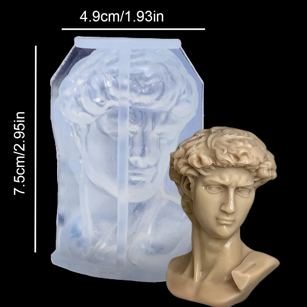 David Shape Silicone Scented Candle Mold DIY 3D Portrait Resin Mould Human Body Gypsum Making Tool Craft Gifts Home Decor