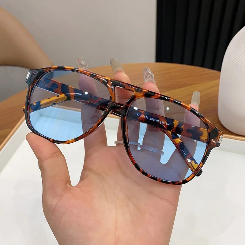Luxury Brand Designer Big Frame Pilot Sunglasses Women For Men Trend Sun Glasses Vintage Punk Shades Popular Eyeglasses UV400 - Kimlud