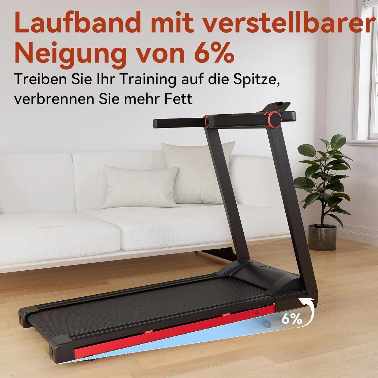 3.5HP Foldable Treadmill 350lbs Adjustable 6% Incline Walkingpad for Home/Office LCD APP Data Treadmills 10MPH Exercise Machine - Kimlud