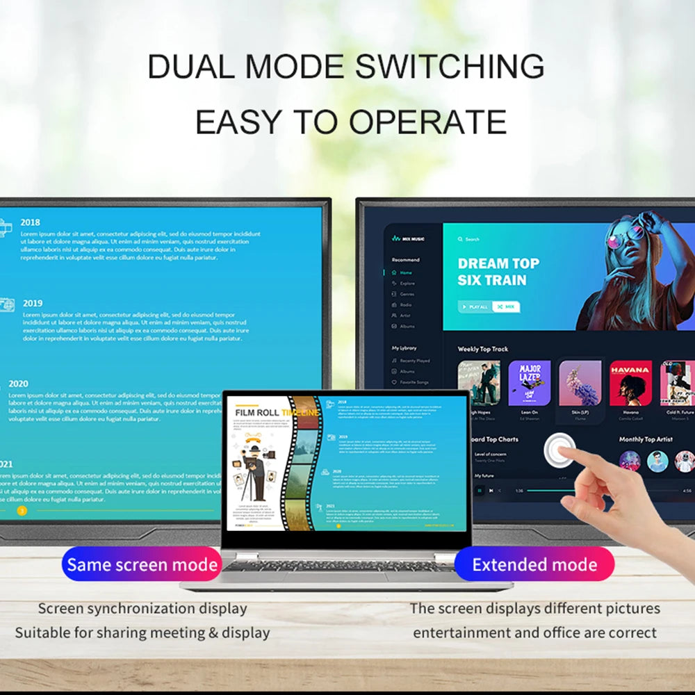 14inch Portable Monitor Touch Ultra-thin 1200P IPS USB-C HDMI External Second Screen for Laptop PC Cell Phone Switch PS4/5 Xbox - Kimlud